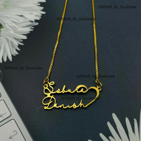 Signature style couple name necklace/Mangalsutar