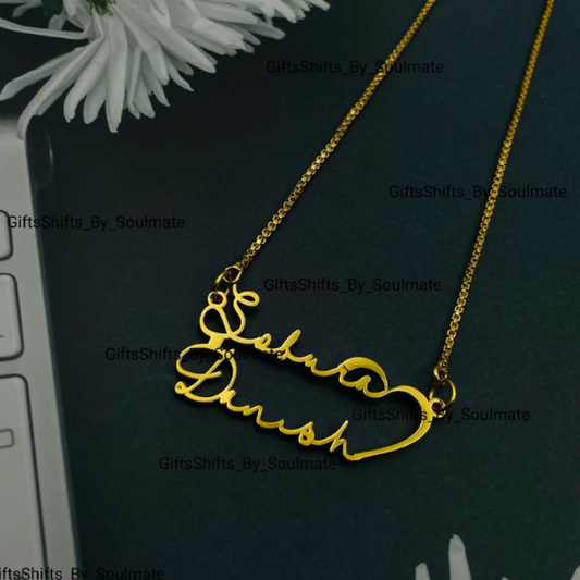 Signature style couple name necklace/Mangalsutar