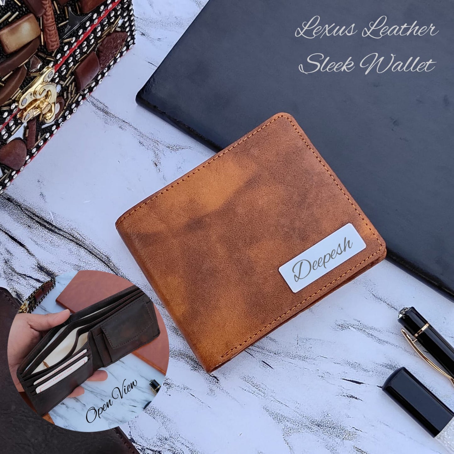 Lexus Leather Personalised Wallet