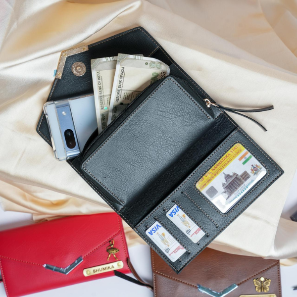 Premium Women Purse 3Fold Leather Clutch