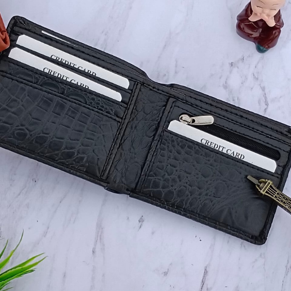 Premium Croc Texture Leather Wallet