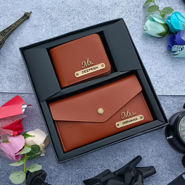 Customised Men’s Wallet & Women’s Minimal Clutch Combo