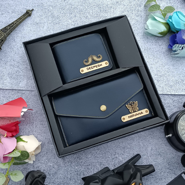 Customised Men’s Wallet & Women’s Minimal Clutch Combo