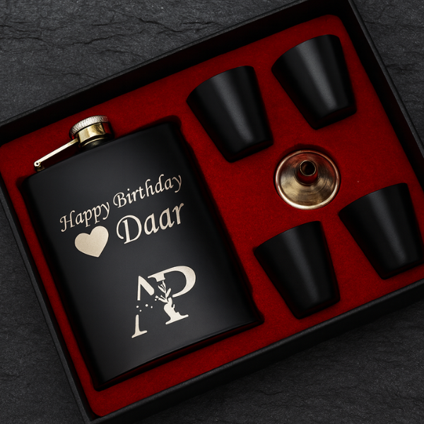 Customised Hip Flask Set – Personalized