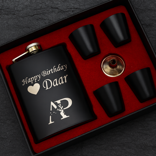 Customised Hip Flask Set – Personalized