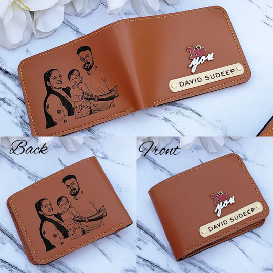 Customised name wallet photo engraving wallet